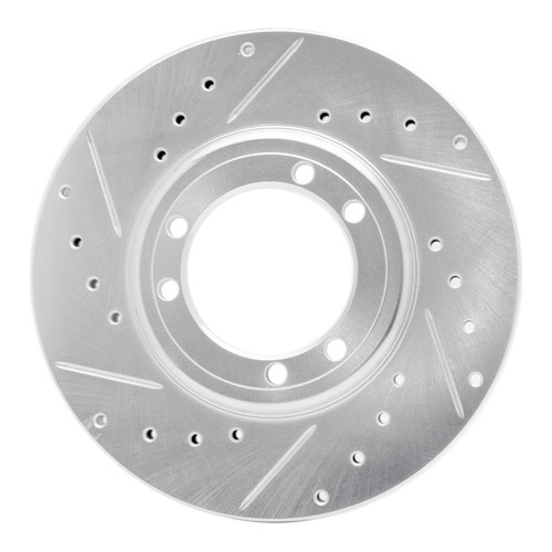 R1 92-04 Hummer H1 Front Left Rear Left Drilled & Slotted Silver Brake Rotor