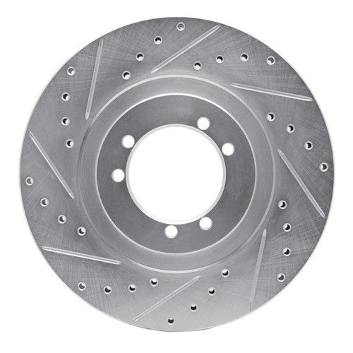 R1 96-06 Hummer H1 Front Left Rear Left Drilled & Slotted Silver Brake Rotor