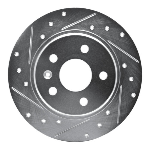 R1 16-23 Chevrolet BOLT EV Rear Left Drilled & Slotted Silver Brake Rotor