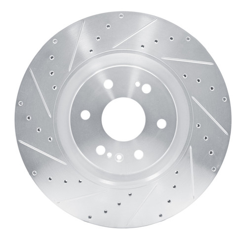 R1 21-25 Cadillac Escalade ESV Front Left Drilled & Slotted Silver Brake Rotor