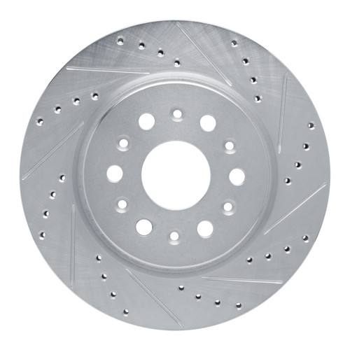 R1 17-25 Buick Enclave Rear Right Drilled & Slotted Silver Brake Rotor