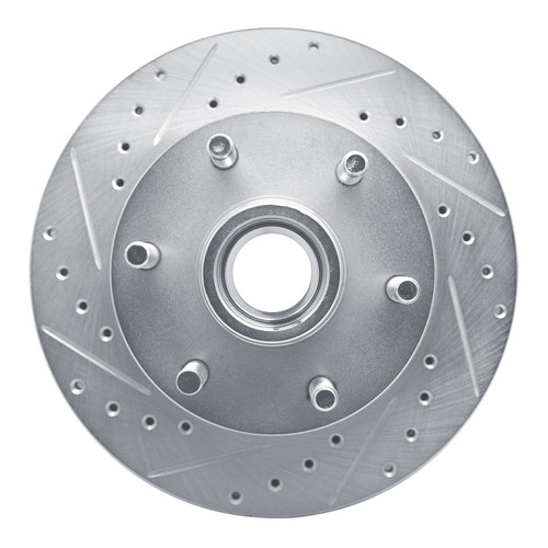 R1 94-02 Chevrolet Express 2500 Front Left Drilled & Slotted Silver Brake Rotor