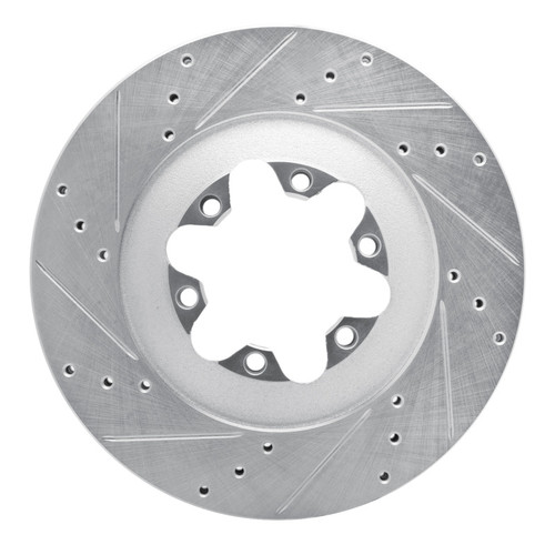 R1 09-12 Chevrolet Colorado Front Left Drilled & Slotted Silver Brake Rotor