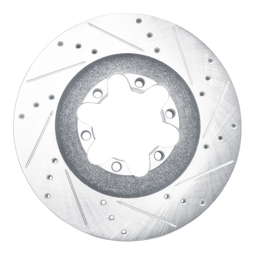 R1 09-12 Chevrolet Colorado Front Right Drilled & Slotted Silver Brake Rotor