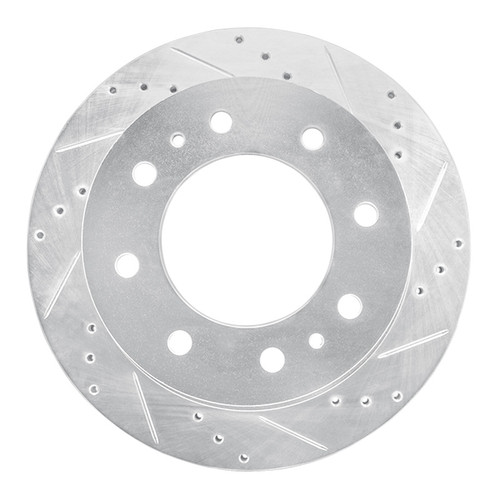R1 11-25 Chevrolet Suburban 3500 HD Rear Right Drilled & Slotted Silver Brake Rotor