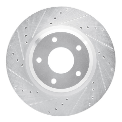 R1 05-06 Pontiac GTO Front Left Drilled & Slotted Silver Brake Rotor