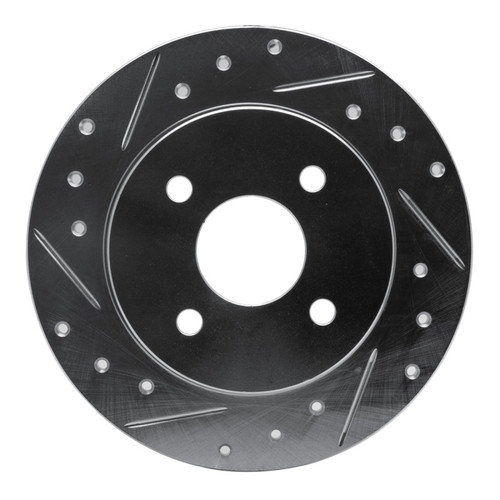 R1 91-98 Saturn SW1 Rear Left Drilled & Slotted Silver Brake Rotor