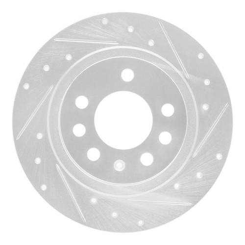 R1 06-10 Pontiac SOLSTICE Rear Right Drilled & Slotted Silver Brake Rotor