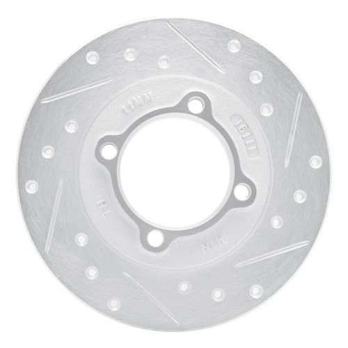 R1 88-93 Ford Festiva Front Right Drilled & Slotted Silver Brake Rotor