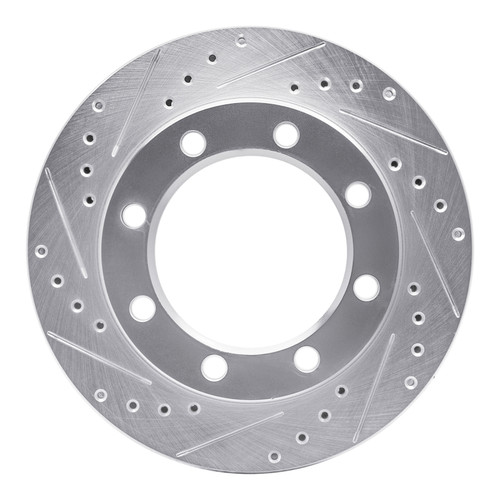 R1 80-94 Ford F-250 4WD (Excl Super Duty) Front Left Drilled & Slotted Silver Brake Rotor