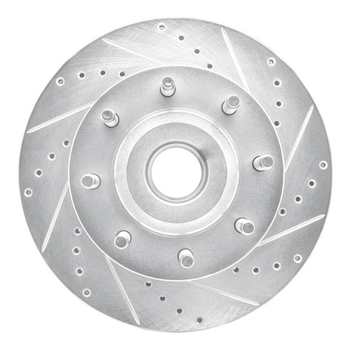 R1 05-07 Ford F-250 2WD (Super Duty) Front Right Drilled & Slotted Silver Brake Rotor