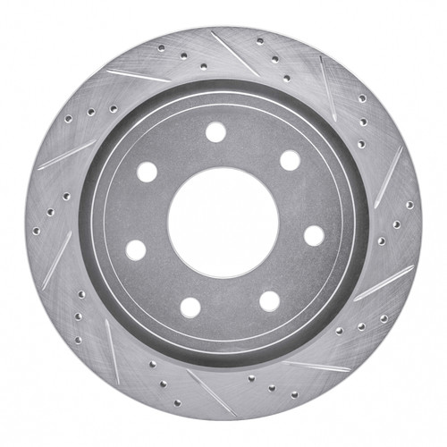 R1 12-14 Ford F-150 RWD Rear Right Drilled & Slotted Silver Brake Rotor