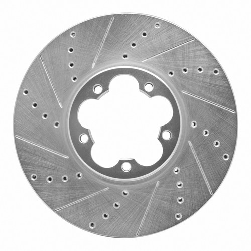 R1 15-25 Ford Transit-350 HD/DRW Front Left Drilled & Slotted Silver Brake Rotor