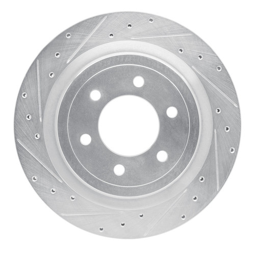 R1 21-25 Ford F-150 4WD Rear Left Drilled & Slotted Silver Brake Rotor