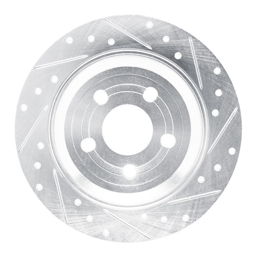R1 22-25 Ford Maverick Rear Right Drilled & Slotted Silver Brake Rotor