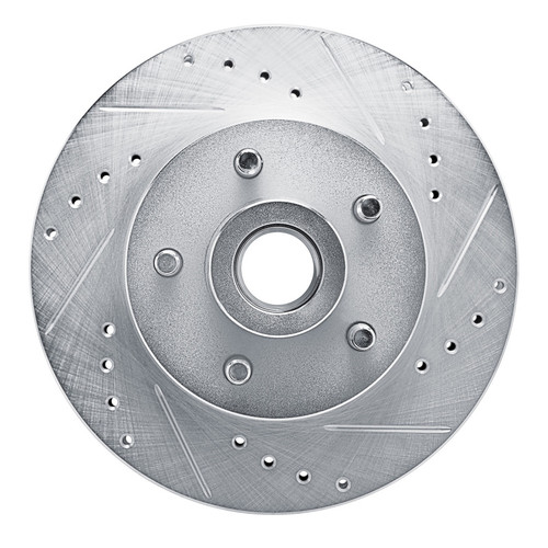 R1 72-73 Ford Gran Torino Front Right Drilled & Slotted Silver Brake Rotor