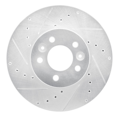 R1 98-02 Ford Crown Victoria Front Left Drilled & Slotted Silver Brake Rotor