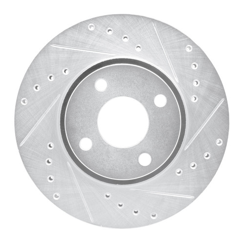 R1 98-04 Ford CONTOUR Front Right Drilled & Slotted Silver Brake Rotor