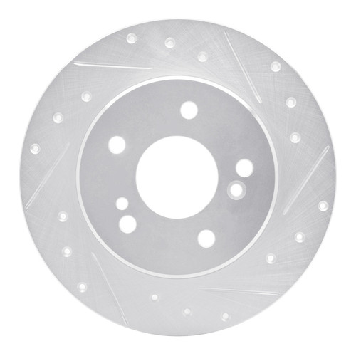 R1 87-15 Chrysler Crossfire Rear Right Drilled & Slotted Silver Brake Rotor