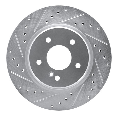 R1 98-09 Chrysler Crossfire Rear Left Drilled & Slotted Silver Brake Rotor