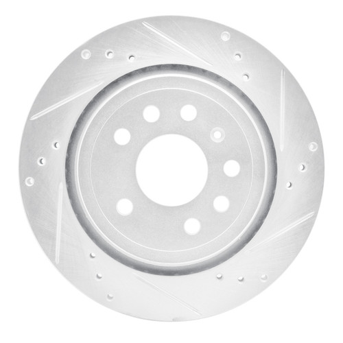 R1 03-11 Cadillac BLS (Mexico) Rear Right Drilled & Slotted Silver Brake Rotor