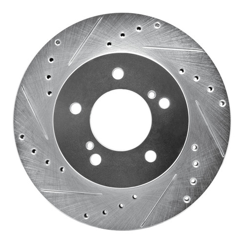 R1 93-02 Mercury Villager Front Left Drilled & Slotted Silver Brake Rotor