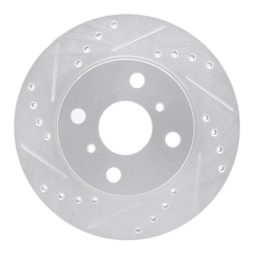 R1 85-88 Chevrolet Nova Front Left Drilled & Slotted Silver Brake Rotor