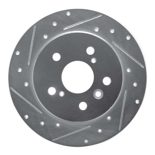 R1 00-04 Toyota Avalon Rear Left Drilled & Slotted Silver Brake Rotor