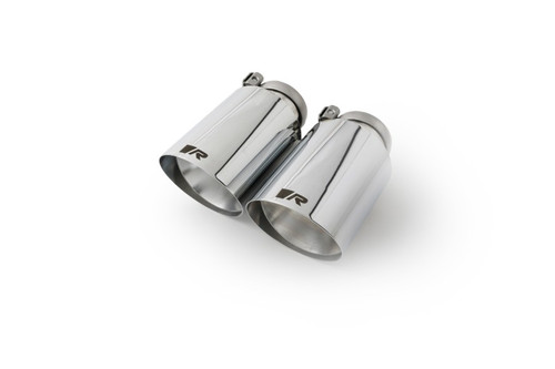 Remus Stainless Steel 102mm Angled Straight Cut Chrome w/Adj Clamp Tail Pipe Set (Pair)
