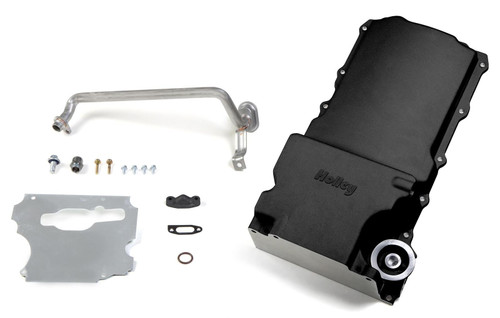 HOLLEY OIL PAN - LS SWAP - 1955-87 GM MUSCLE CAR/TRUCK - BLACK CERAMIC - 302-1BK