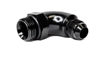 BTR AN FITTING - AN TO ORB ADAPTER - 10 ORB TO 8AN - 90° - BLACK - ADPT-02-008-90