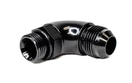 BTR AN FITTING - AN TO ORB ADAPTER - 8 ORB TO 10AN - 90° - BLACK - ADPT-02-011-90