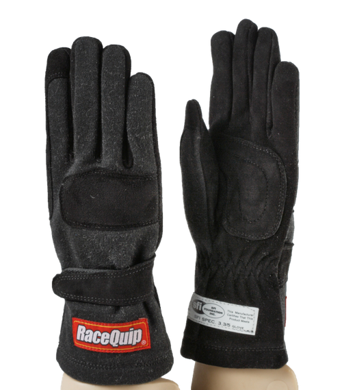 RACEQUIP 355 SERIES 2 LAYER NOMEX RACE GLOVES BLACK