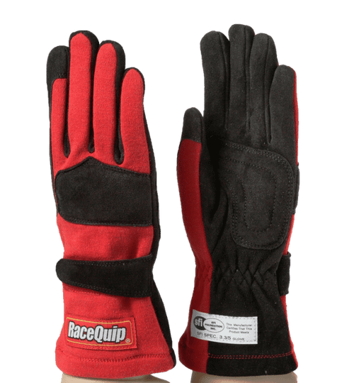 RACEQUIP 355 SERIES 2 LAYER NOMEX RACE GLOVES RED