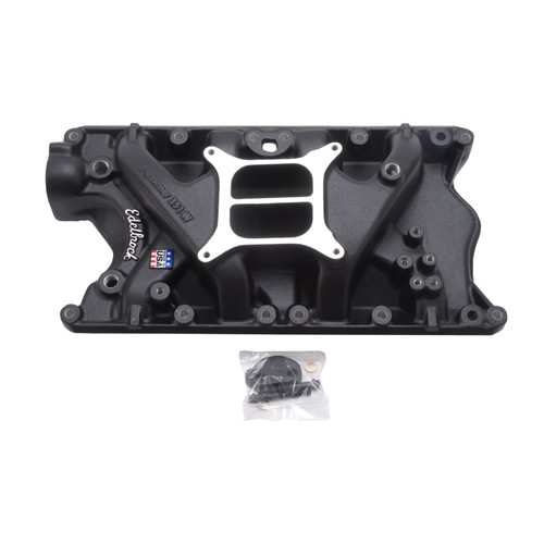 Performer 351-W Intake Manifold for S/B Ford 351 Windsor, Black Finish (21813)