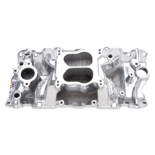 Performer Air-Gap Intake Manifold for 1955-86 Small-Block Chevy, Polished Finish (26011)