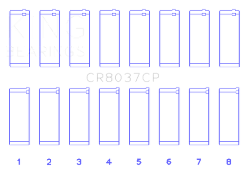 King Engine Bearings 01-09 GM Duramax 6.6L A Rod (Size +.25mm) Connecting Rod Bearing Set
