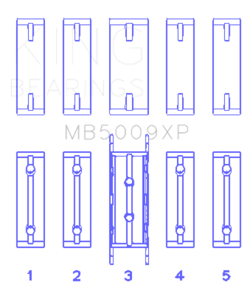King Engine Bearings Ford Fiesta 1.25I (Zetec/Ecoboost 1.6) (Size 0.26) Main Bearing Set
