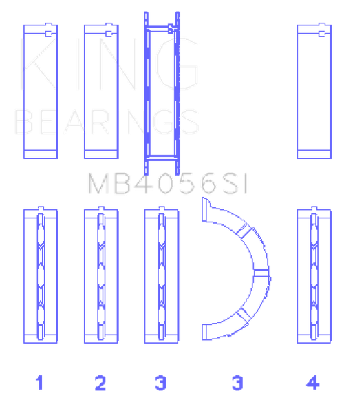 King Engine Bearings Ford 155 (Size +0.75mm) Main Bearing Set