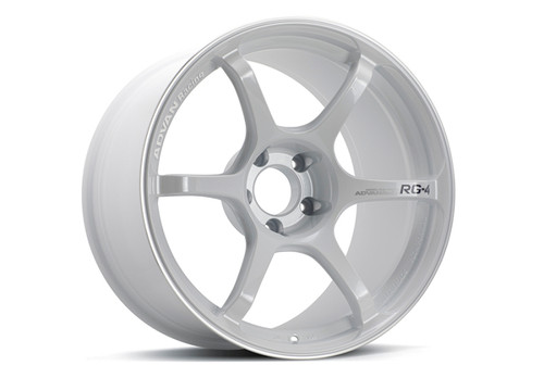 Advan RG-4 18x9.5 +45 5x120 Racing White Metallic and Ring Wheel