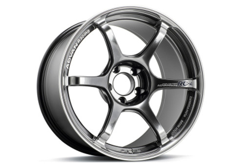 Advan RG-4 18x9.5 +38 5x114.3 Racing Hyper Black and Ring Wheel