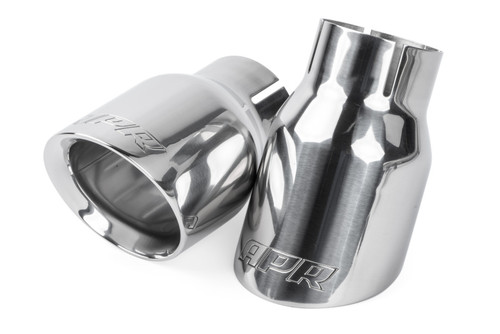 APR Double-Walled 3.5in Slash-Cut Tips - Polished Silver - Set of 2