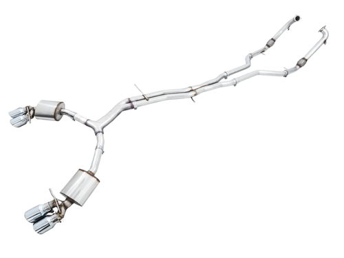 AWE Tuning Audi B9 S5 Sportback Touring Edition Exhaust - Non-Resonated (Silver 102mm Tips)