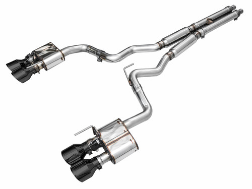 AWE 2024 Ford Mustang Dark Horse S650 RWD SwitchPath Cat-Back Exhaust w/ Quad Diamond Black Tips