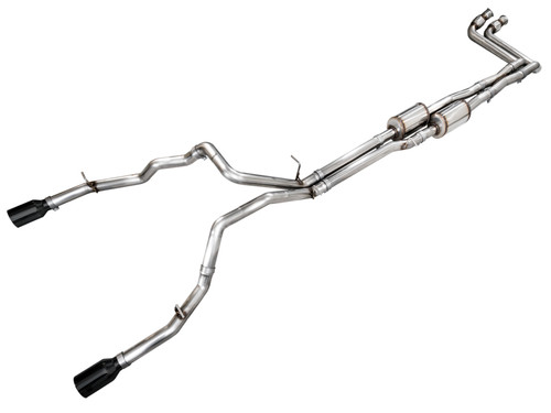 AWE Tuning 25+ RAM 1500 3.0TT 0FG Cat-Back Touring Exhaust - Diamond Black Tips