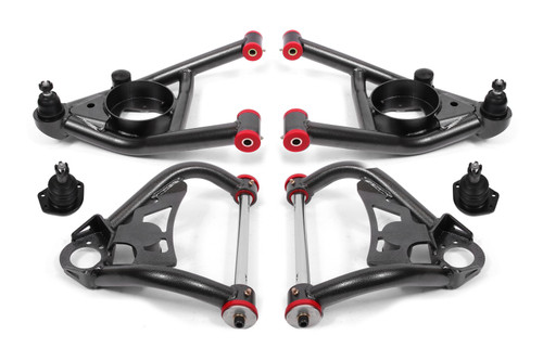 BMR 64-72 A-Body Upper And Lower A-Arm Kit - Black Hammertone