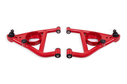 BMR 68-74 Chevrolet Nova w/ Bump Stops Lower A-Arms w/ STD. Ball Joint (Delrin) - Red