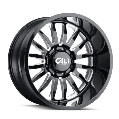 Cali Off-Road 9110 Summit 26x14 / 6x135 BP / -76mm Offset / 87.1mm Hub Gloss Black Milled Wheel