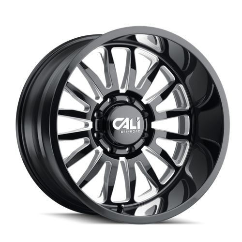 Cali Off-Road 9110 Summit 20x12 / 8x170 BP / -51mm Offset / 125.2mm Hub Gloss Black Milled Wheel