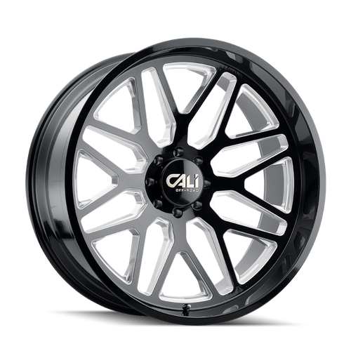 Cali Off-Road 9115 Invader 20x10 / 8x170 BP / -25mm Offset / 125.2mm Hub Gloss Black Milled Wheel